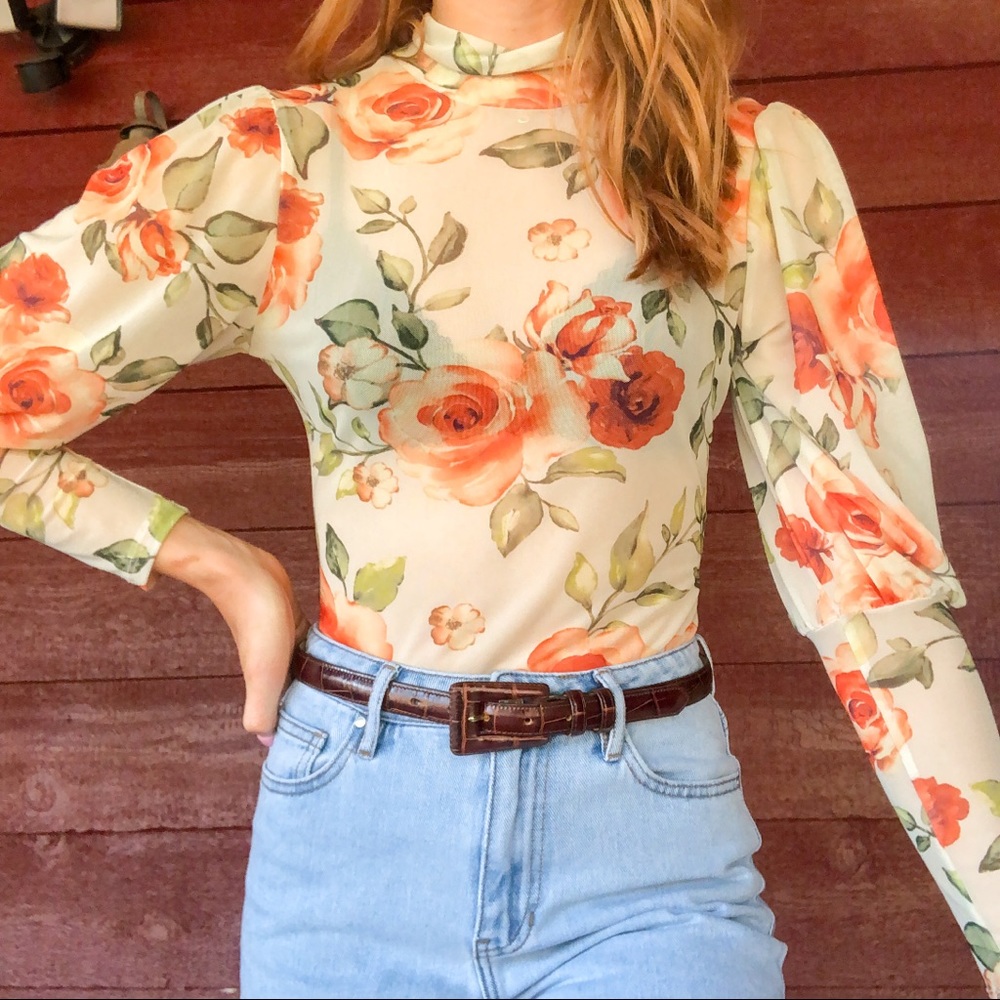 Floral Mesh Bodysuit